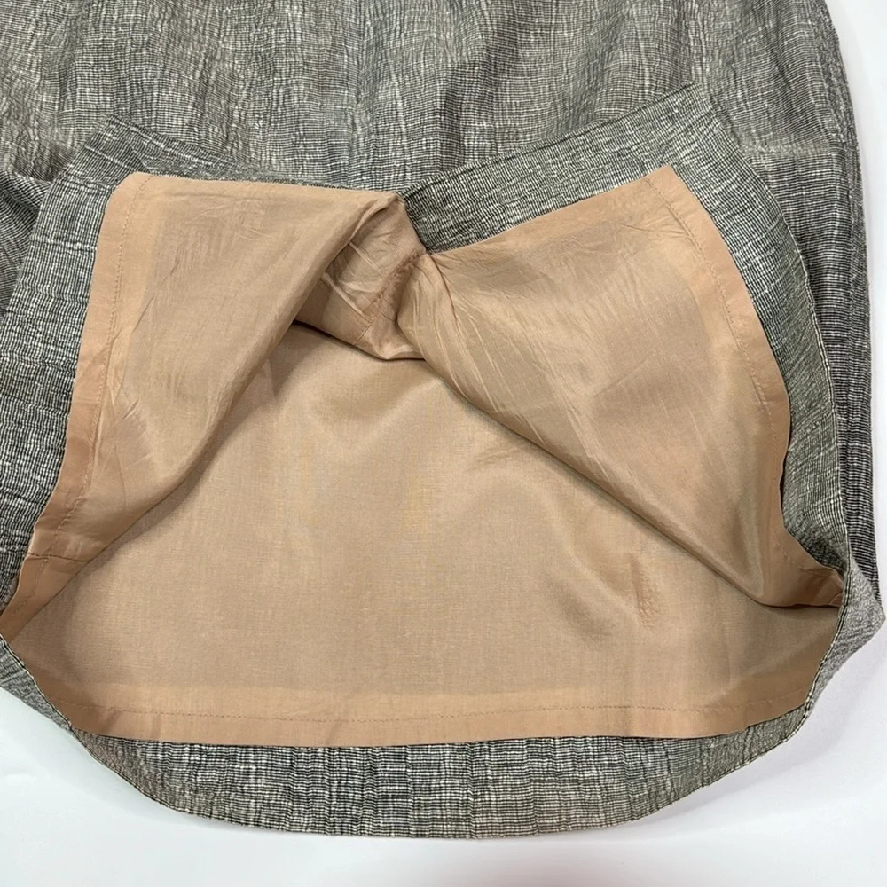 J.Crew Linen Blend Black Gray Penci Skirt Size 4